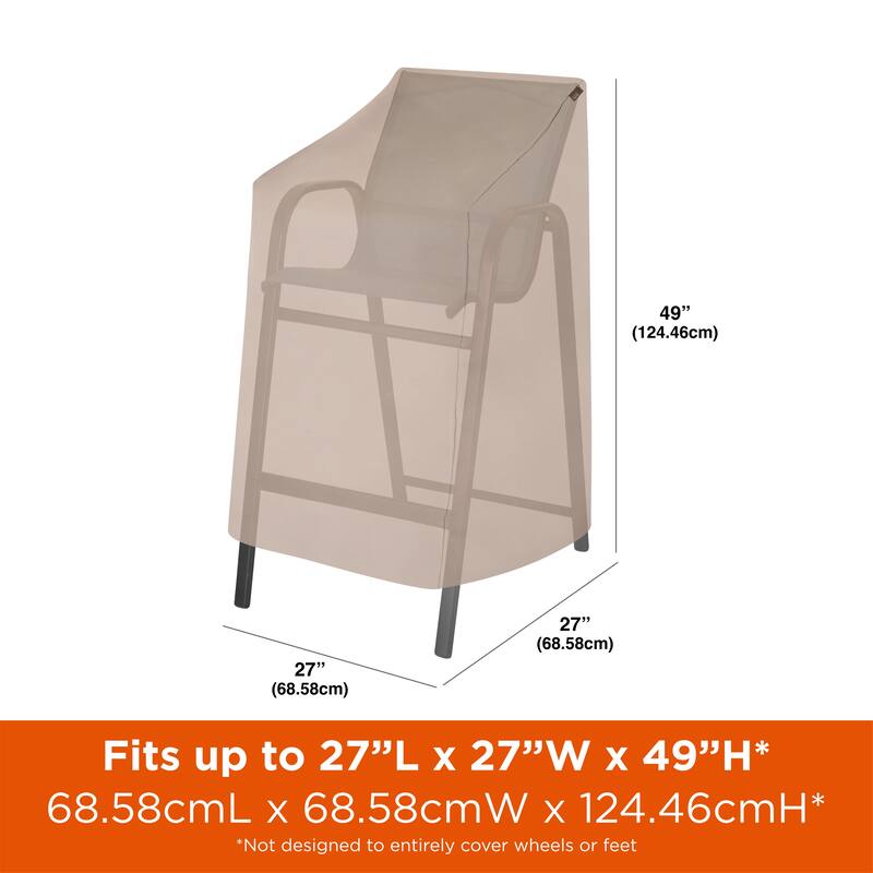 Modern Leisure® Chalet Stackable/High Back Patio Chair Cover, 2-Pack, 27"L x 27"W x 49"H, Beige - One Size
