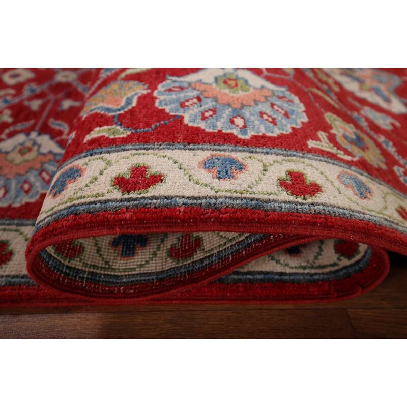 Red Kazak Runner Rug Handmade Traditional Wool Carpet - 2'9" x 9'8"