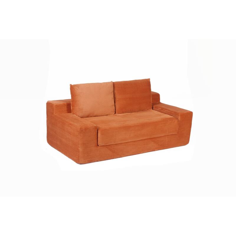 Loveseat Sofa, Comfortable Deep Seat Sofa Bed, Modern Small Corduroy Couch for Living Room Bedroom