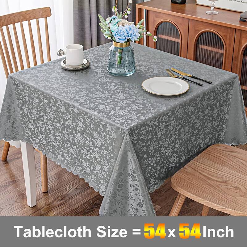 Square Table Cloth,Waterproof Heavy Duty Vinyl Tablecloths,54"L x 54"W