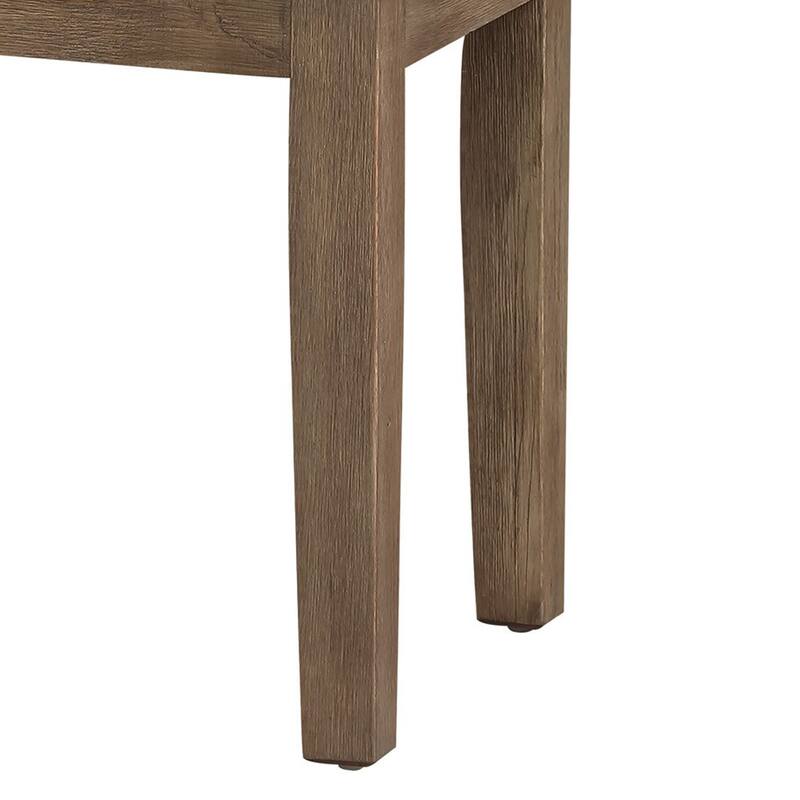 Rectangular Style Wooden Bench with Fabric Upholstered Seat,Brown and Beige - 3.5 H x 14.25 W x 47 L