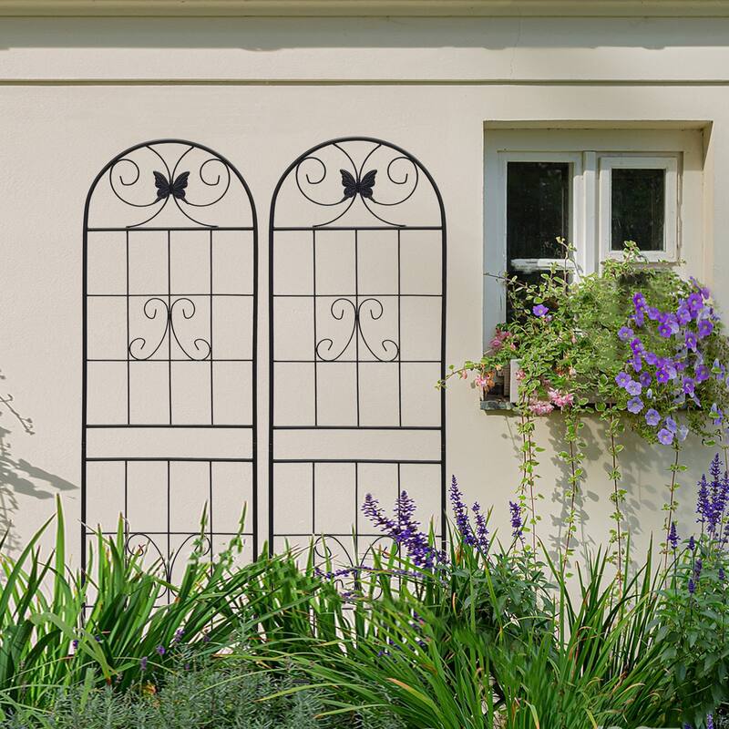 2 Pack Metal Garden Trellis 71" x 19.7" Rustproof Trellis for Climbing Plants Outdoor Flower Support