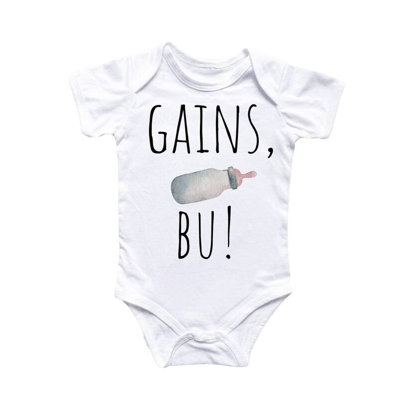 Gains Bu Hawaii - Baby Boy Girl Clothes Infant Bodysuit Funny Cute Newborn - White - Newborn