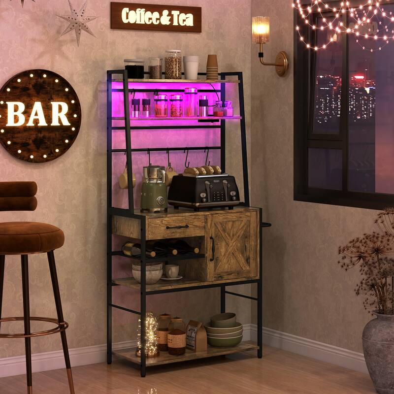 Coffee Bar with Storage Shelves