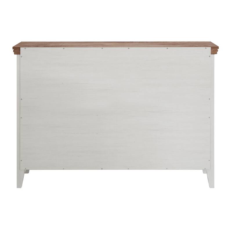 GDFStudio - Farmhouse Modern 7-Drawer Dresser Cabinet with Smooth Metal Slides and Wide Top