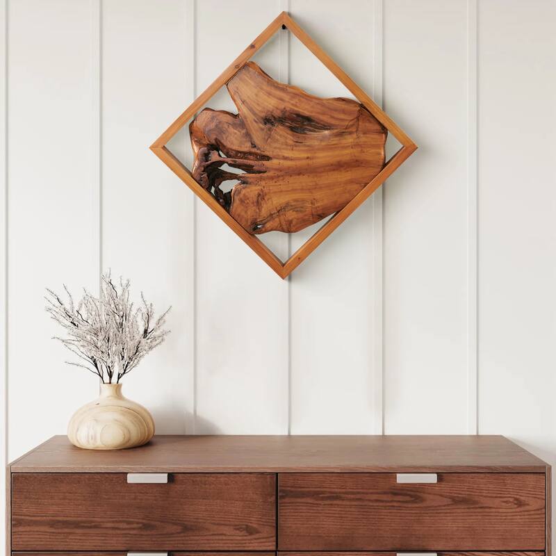 Greenage Rustic Cedar Live-Edge Carved Wall Art