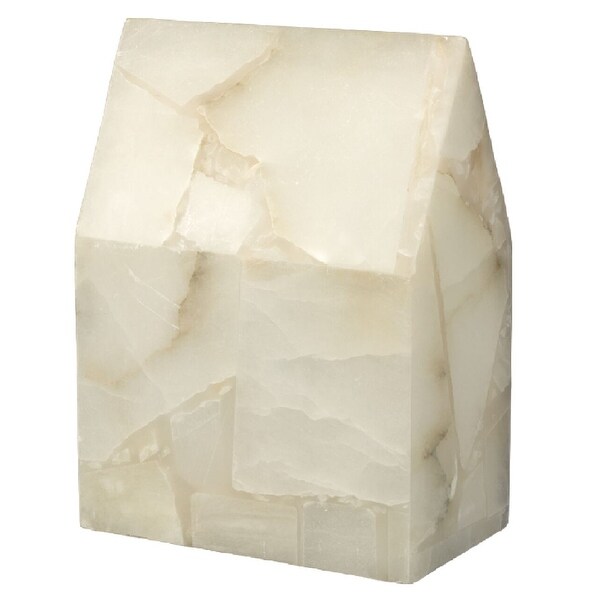 10" White Alabaster Elegant Tall House Decorative Accessory - N/A