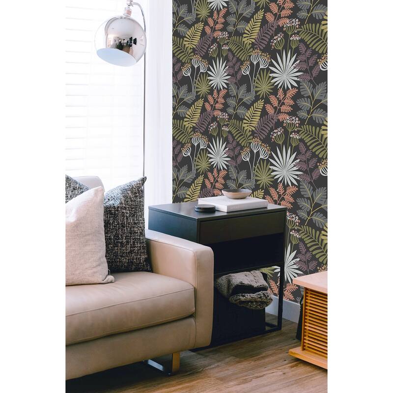 Marajo Black Peel and Stick Wallpaper