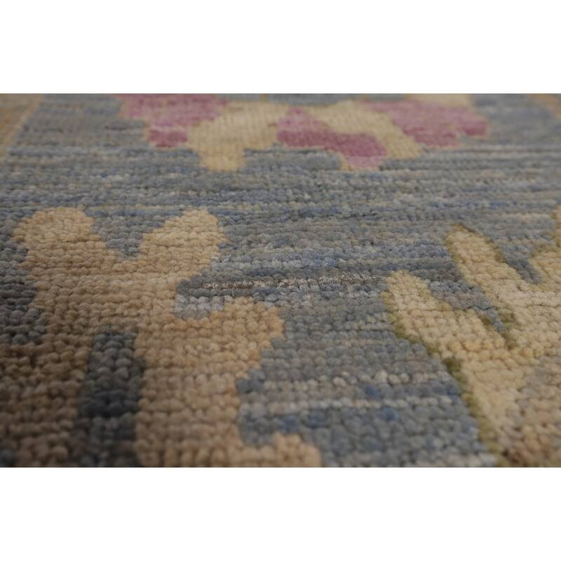 Oushak Turkish Large Area Rug Floral Hand-Knotted Wool Carpet - 10'1"x 14'0"