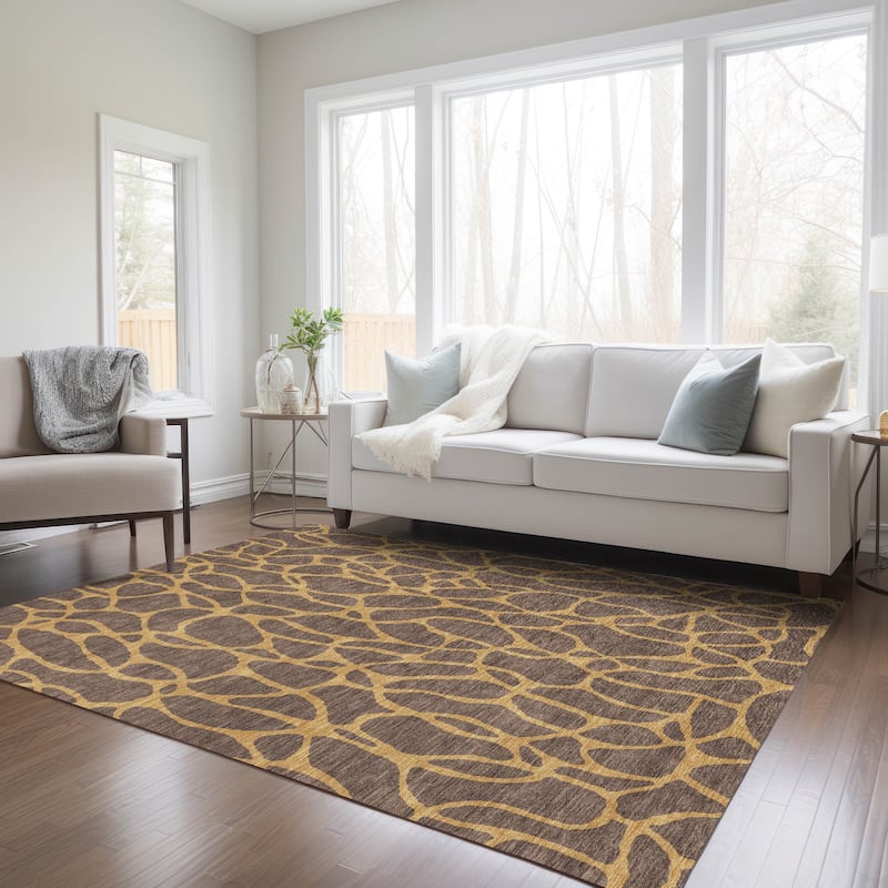 Machine Washable Indoor/ Outdoor Contemporary Chantille Rug