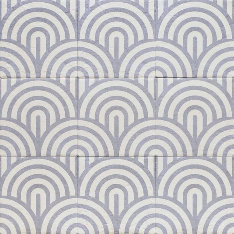 Verity Waves 8x8 Matte Porcelain Encaustic Tile - Floor, Wall, Backsplash