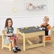 preview thumbnail 2 of 8, Gymax Children Kids Table Chairs Set With Storage Boxes Blackboard