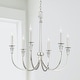 preview thumbnail 4 of 2, Laurent 30" 6-light Polished Nickel Chandelier w/ Crystal Column & Bobeches