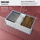 preview thumbnail 6 of 18, Karran 33" Double Bowl Workstation Fireclay Kitchen Sink with Reversible Fluted Apron Front