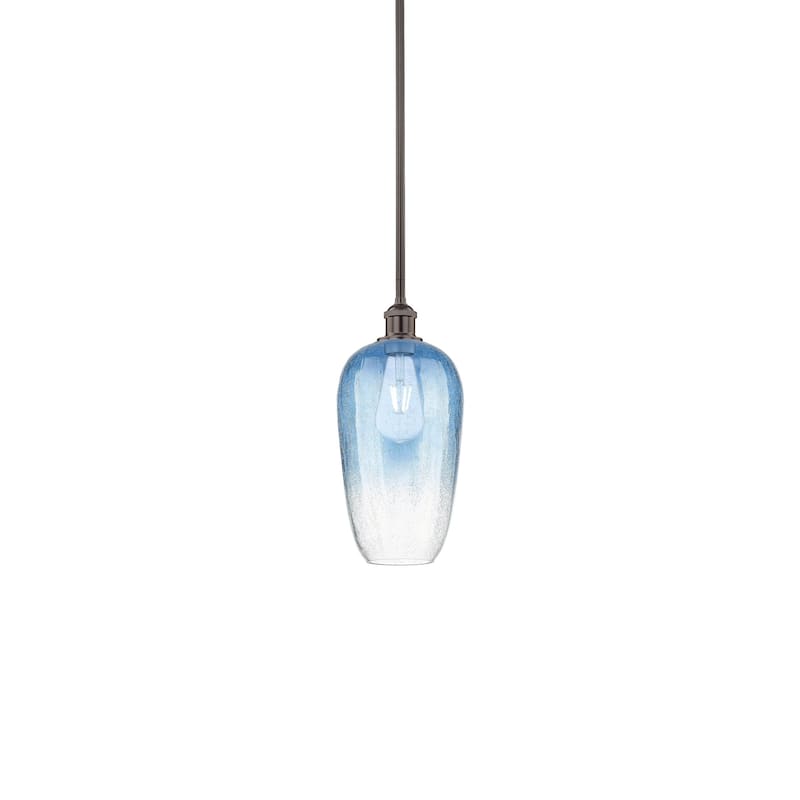 Innovations Lighting 616-1S-15-7 Brookhaven Flute Pendant Brookhaven - Oil Rubbed Bronze / Sapphire Blue