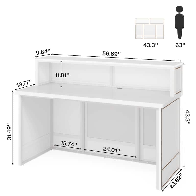 Modern Reception Desk with Counter,Front Desk Receptionist Desk ,Checkout Counter