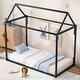 preview thumbnail 4 of 16, Metal Twin Size House Shape Platform Bed