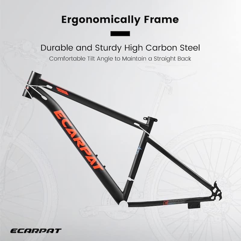 27.5 Inch Mountain Bike for Adults, Durable High Carbon Steel Frame, Disc Brakes, Stylish Brown Edge Tires