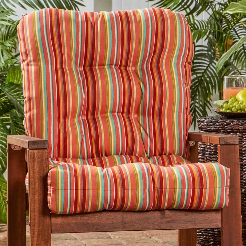 Coastal Stripe 21-inch x 42-inch Outdoor Seat/Back Chair Cushion (Cushion Only)