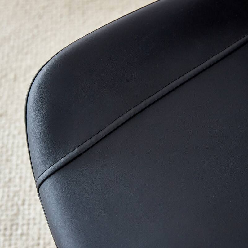 Modern/Contemporary Faux Leather Dining Chairs Set of 6 with Black Metal Legs