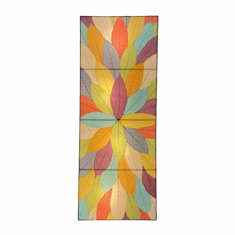Eangee Handmade Sunburst Panel Wall Lamp, Cocoa Leaves Shade, 22 x 6 x 58 in. - 22 x 58 x 6 in