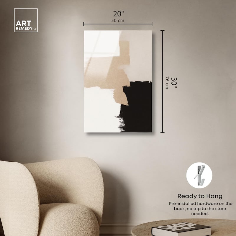Beige and Black II Acrylic by Art Remedy, Ready to Hang