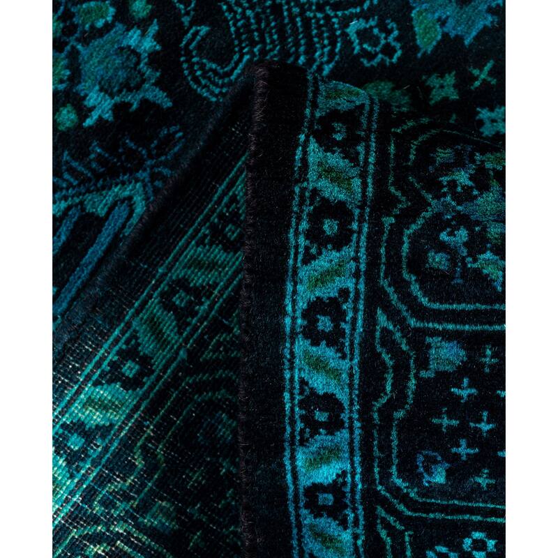 Overdyed One-of-a-Kind Hand-Knotted Area Rug - Black - 2' 7" x 10' 1"