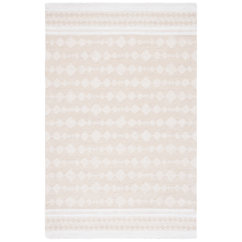 SAFAVIEH Handmade Capri Heike Modern Wool Rug - 6' Square - Ivory/Beige