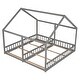 preview thumbnail 7 of 16, Twin Size House Platform Bed Frame with Fence,Two Shared Beds