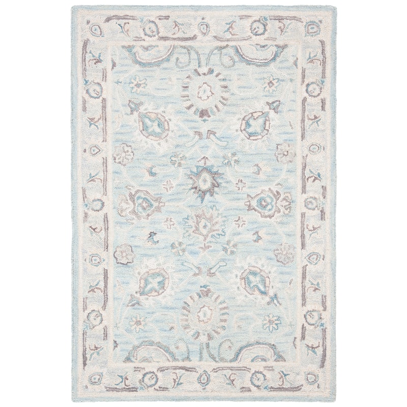 SAFAVIEH Handmade Blossom Riki Modern Floral Wool Rug - 4' x 6' - Grey/Multi