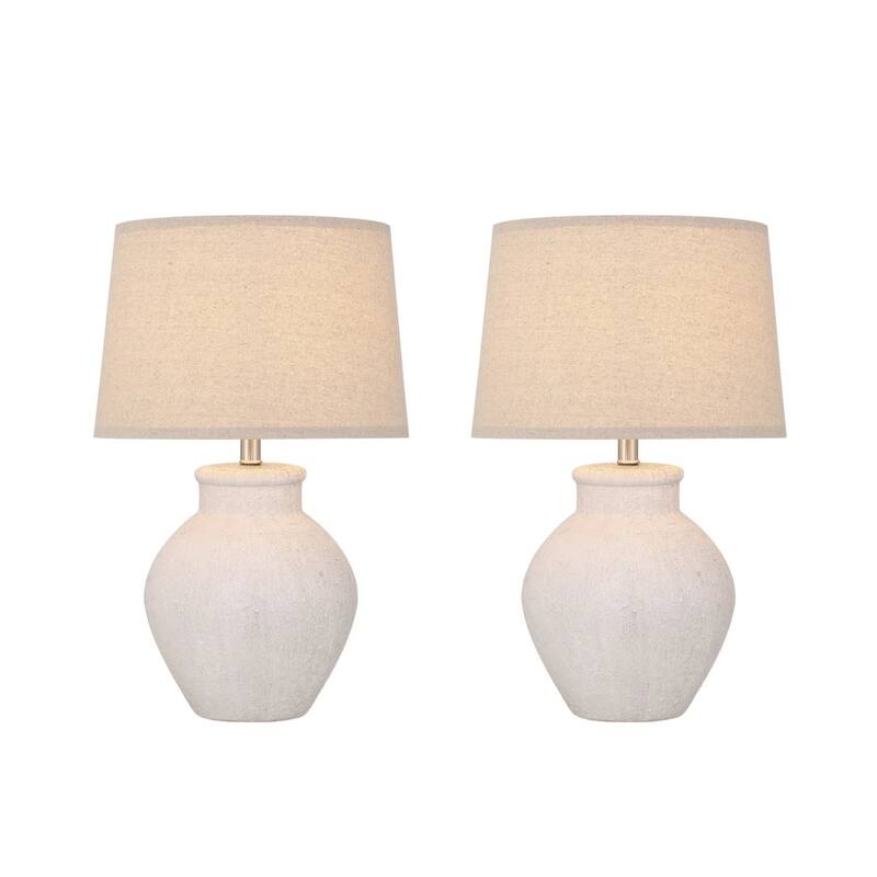 Acroma Avgust 24.25" Ceramic Table Lamp with Fabric Linen Shade