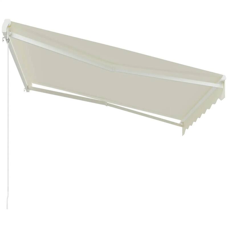 10'x8' Electric Retractable Awning,Remote Controller and Manual Crank