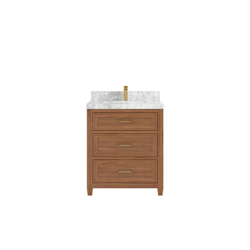 Willow Collections 30 in. W x 22 in. D Santa Monica Teak Single Sink Bathroom Vanity with Countertop
