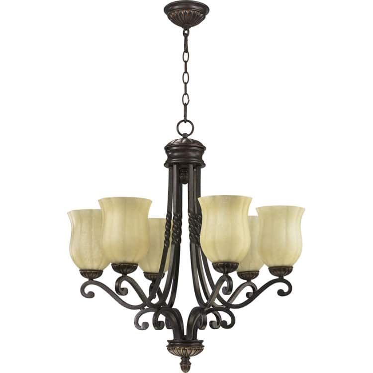 Quorum International 6078-6 Bolivar 6 Light 28" Wide Chandelier