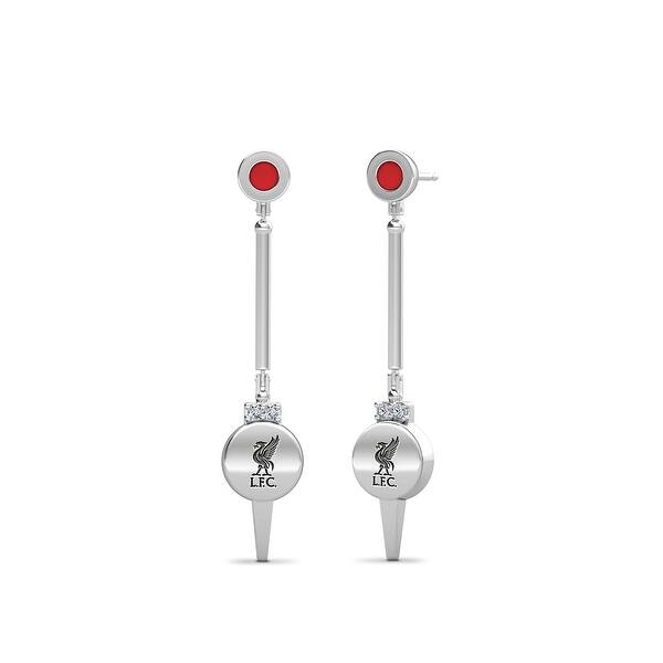 Liverpool Fc Engraved Sterling Silver Diamond Dangle Earrings In Red On Sale Overstock 29882785