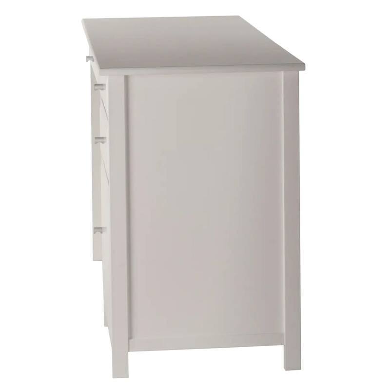 3-Drawer Wood Writing Desk with Cabinet - 47.25" - White