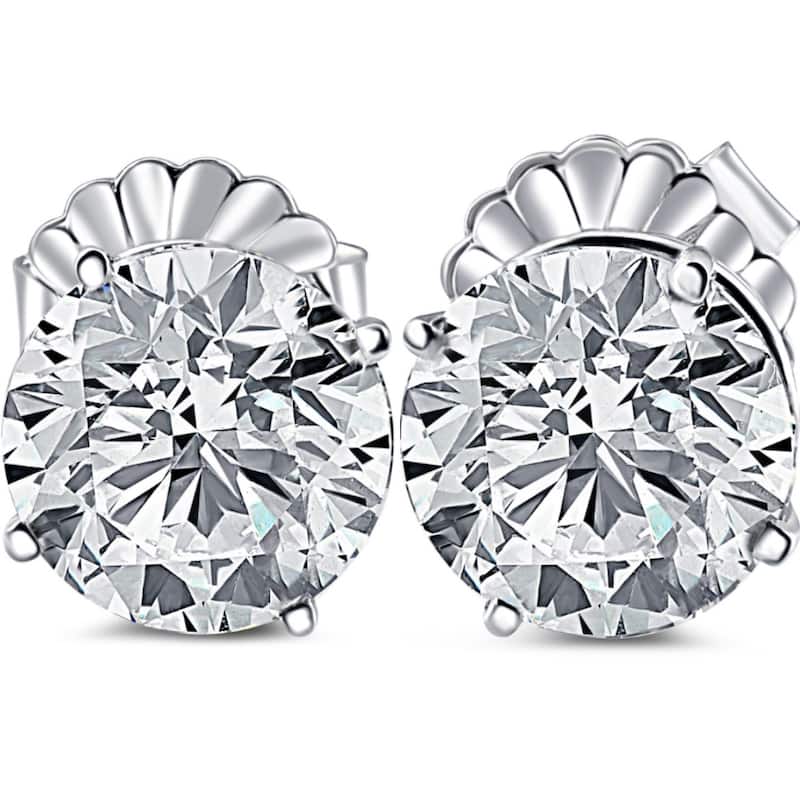 Bliss Diamond 8Ct TW Certified Lab Grown Diamond Studs in White Gold - White