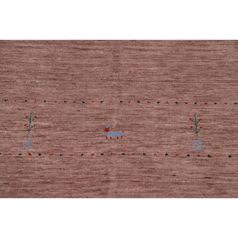Hand Knotted Oriental 100% Wool Carpet Tribal Tribal Brown Gabbeh Area Rug - 10' 0'' X 7' 11''