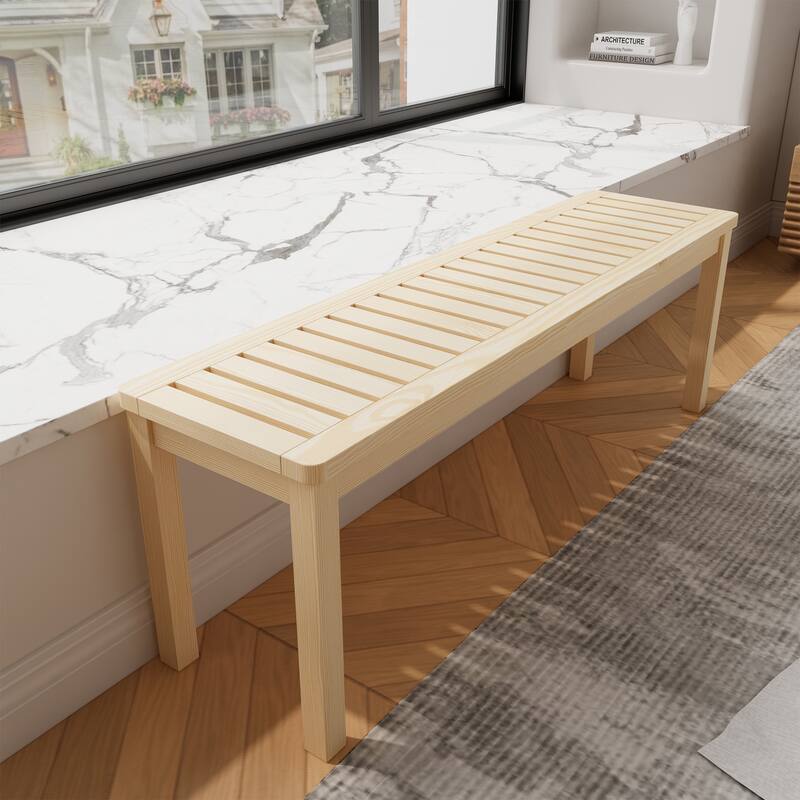52＂Shoe Bench Solid Wood bedroom Bench Modern Design for Entryway, Hallway, Living Room, Closet, Front Door Entrance, Foyer