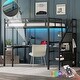 preview thumbnail 1 of 10, Full Size Loft Bed with L-shaped Desk and USB, Black Black
