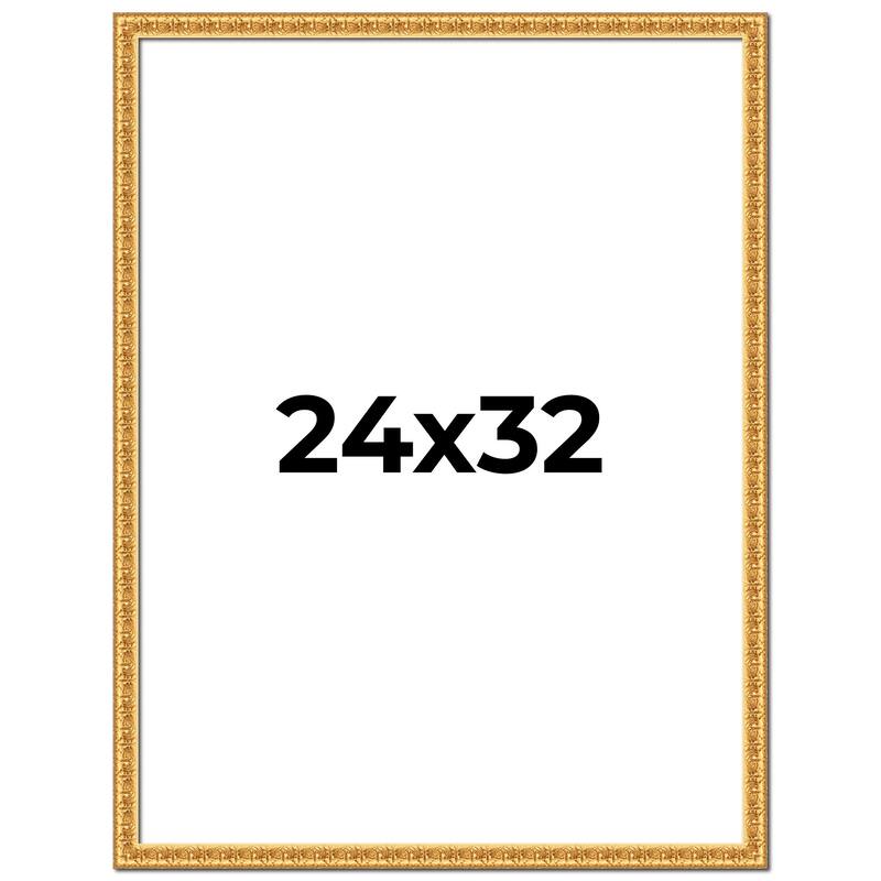24x32 Frame Gold Real Wood Picture Frame Width 1 inches | Interior