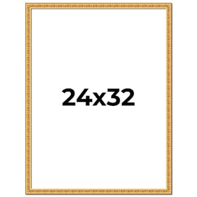 24x32 Frame Gold Real Wood Picture Frame Width 1 inches | Interior
