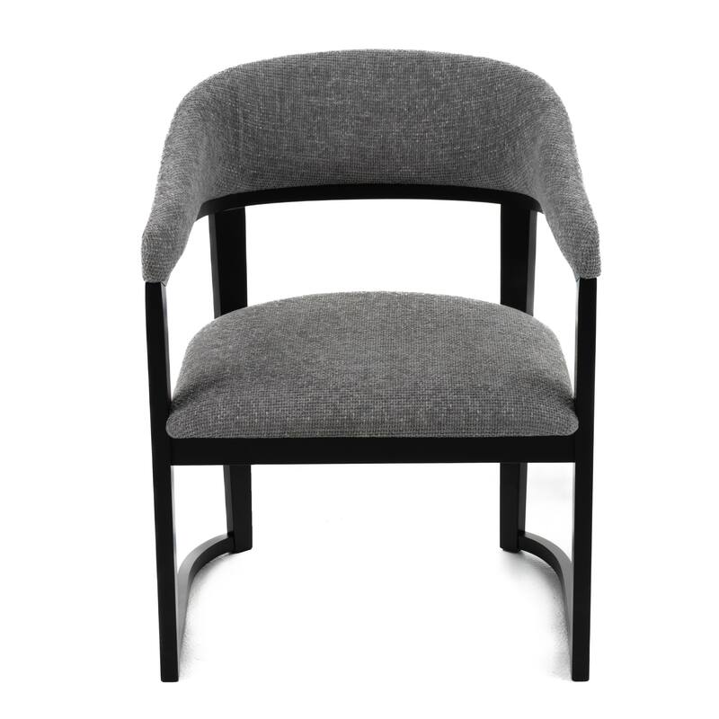 Modrest Maury Modern Grey Fabric & Black Dining Chair