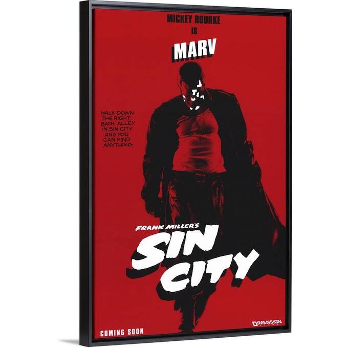 "Sin City (2005)" Black Float Frame Canvas Art