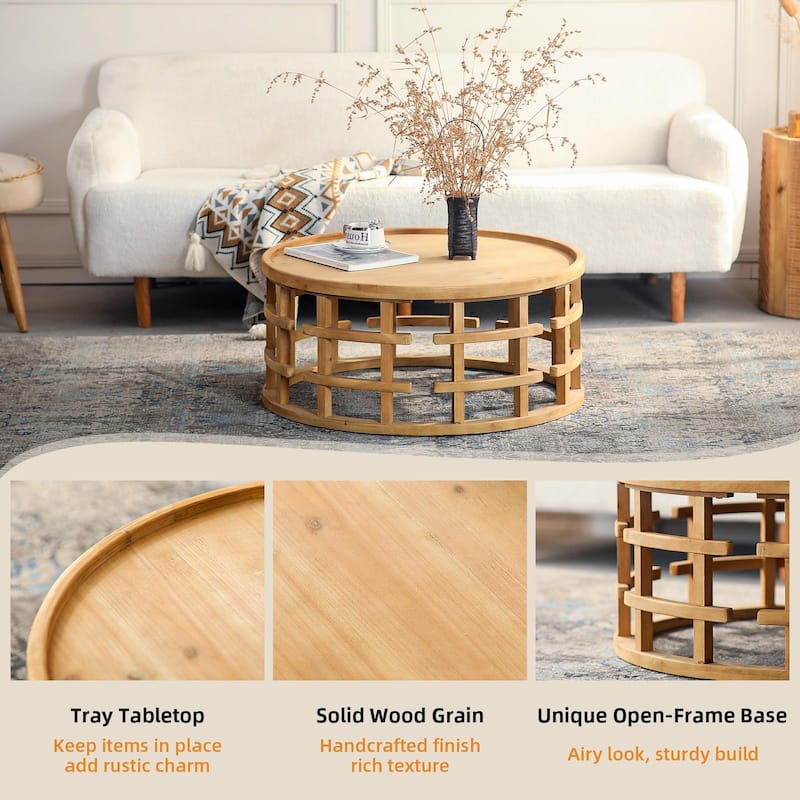 31.5" Round Boho Coffee Table