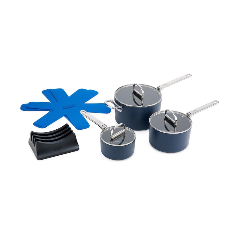 Joseph Joseph Space Ceramic Non-Stick 7-piece Saucepan Set with Folding Handles