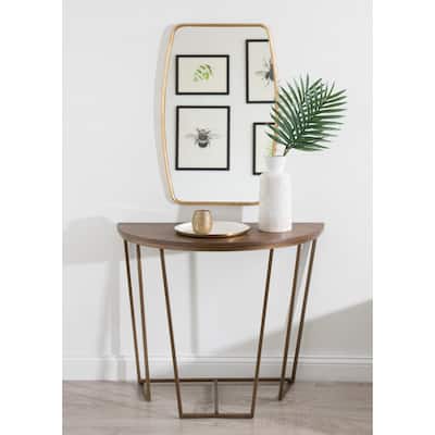 Kate and Laurel Solvay Wood and Metal Console Table - 36x18x29.75
