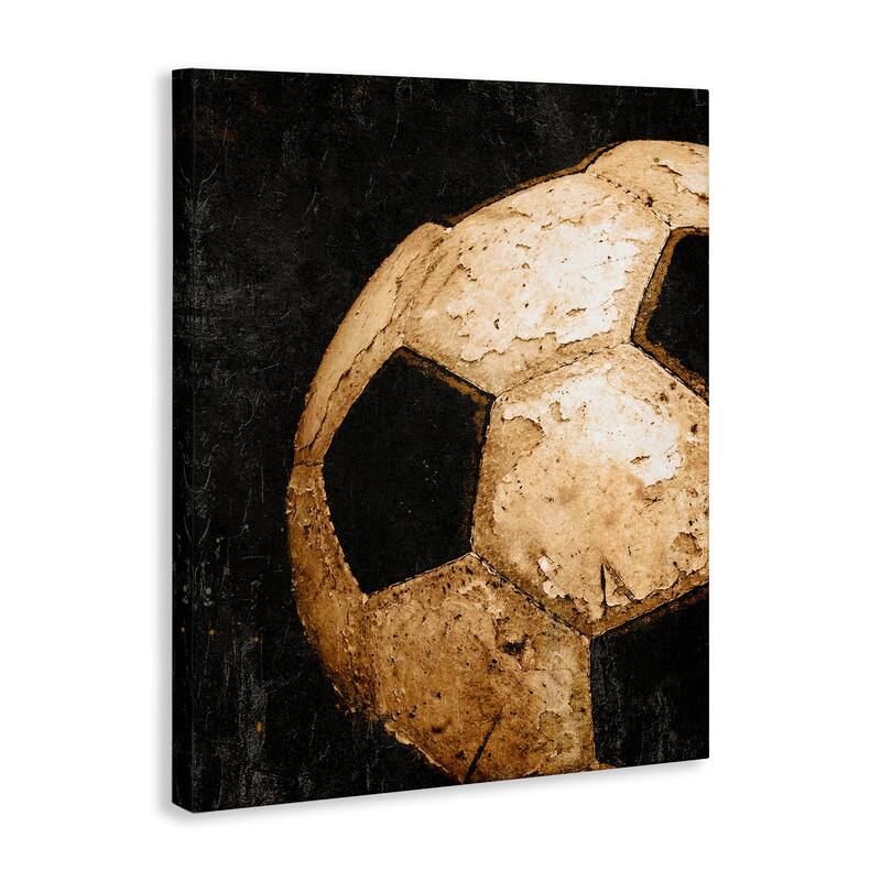 Stupell Vintage Soccer Ball Closeup Canvas Wall Art Design By Kim Allen