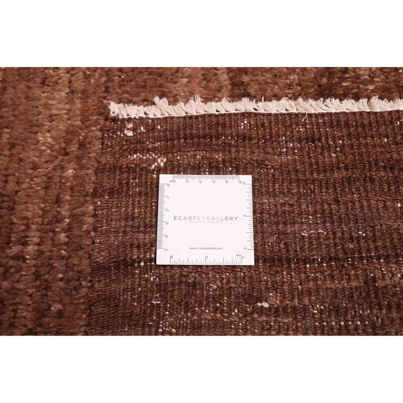ECARPETGALLERY Hand-knotted Pak Finest Marrakesh Dark Brown Wool Rug - 6'3 x 8'8