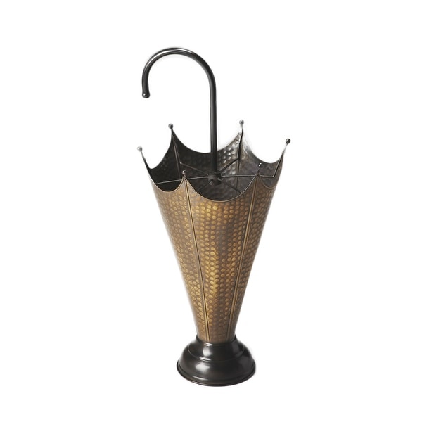 Traditional Round Umbrella Stand in Hors D'oeuvres Finish - Gold - N/A